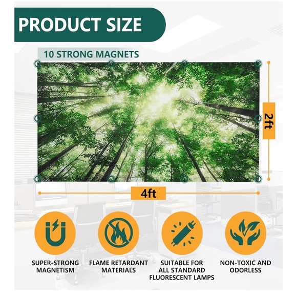 Other - Fluorescent Light Cover Green Forest Canopy Ceiling Art - Nature Print